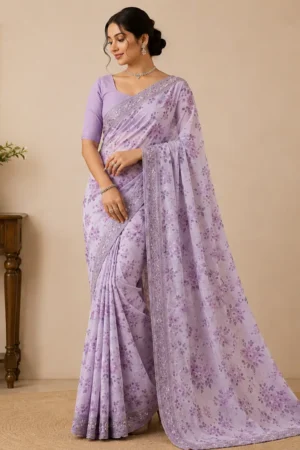 Lilac Bloom Saree