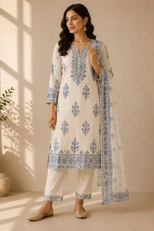 Azure Bloom Kurta