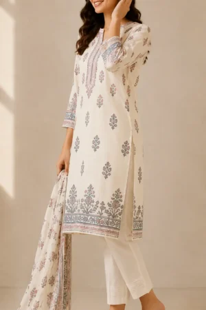 Ivory Bloom Kurti