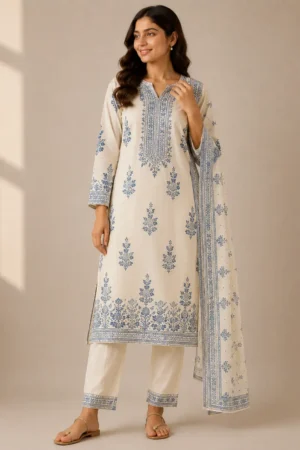 Azure Bloom Kurta