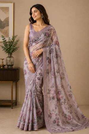 Lavender Bloom Saree