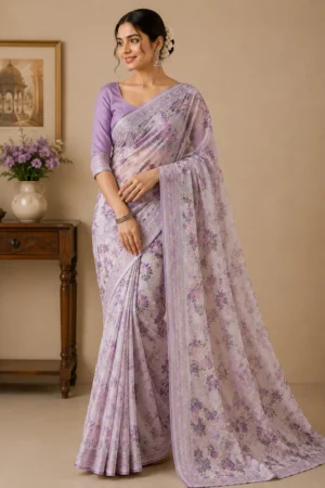 Lilac Bloom Saree